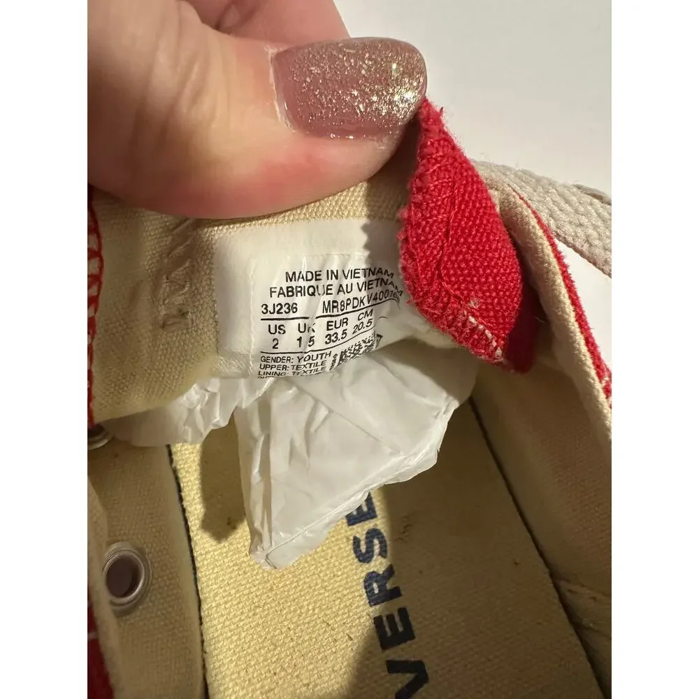 Red Boys or Girls converse sneakers size 2
